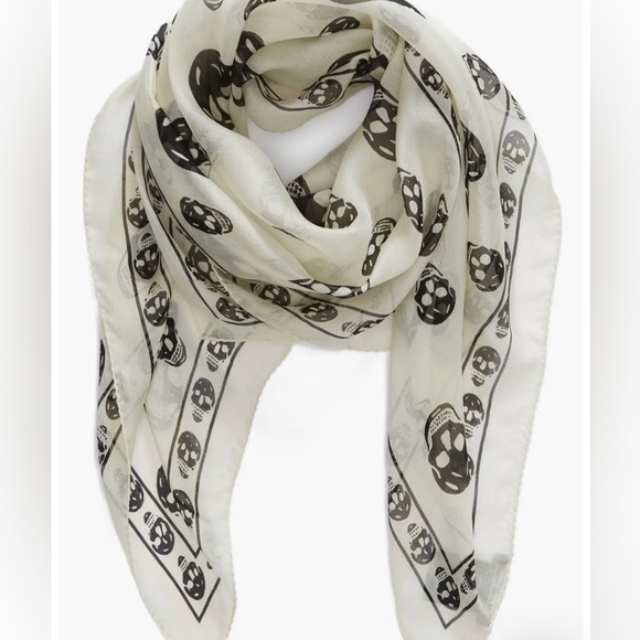Brand new with tag Alexander McQueen skull chiffon scarf - Picture 5 of 5
